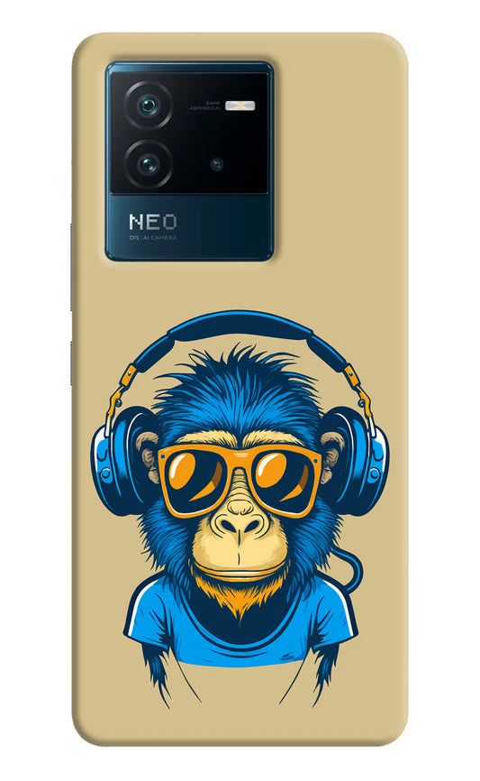 Monkey Headphone IQOO Neo 6 5G Hard Case Back Cover by Casekaro