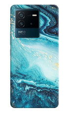 Blue Glitter Marble IQOO Neo 6 5G Hard Case Back Cover by Casekaro