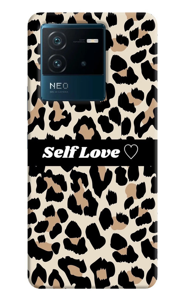 Leopard Print Self Love IQOO Neo 6 5G Hard Case Back Cover by Casekaro