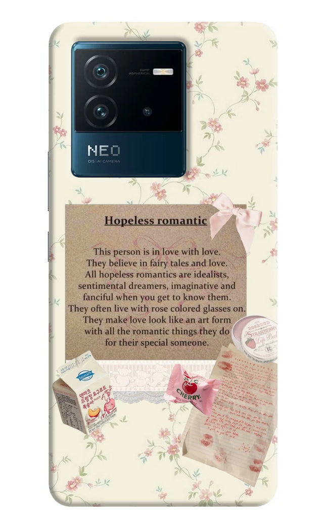 Hopeless Romantic IQOO Neo 6 5G Hard Case Back Cover by Casekaro