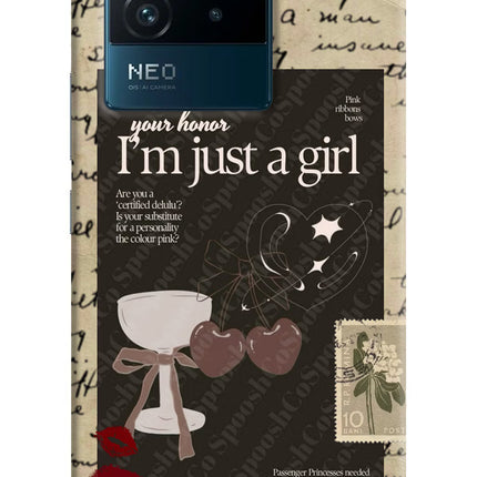 I am just a girl IQOO Neo 6 5G Hard Case Back Cover by Casekaro