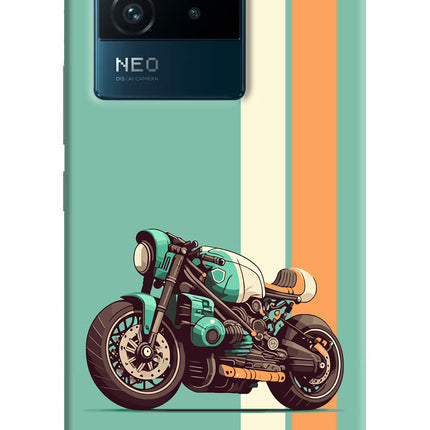 Striped Moto Drift IQOO Neo 6 5G Hard Case Back Cover by Casekaro