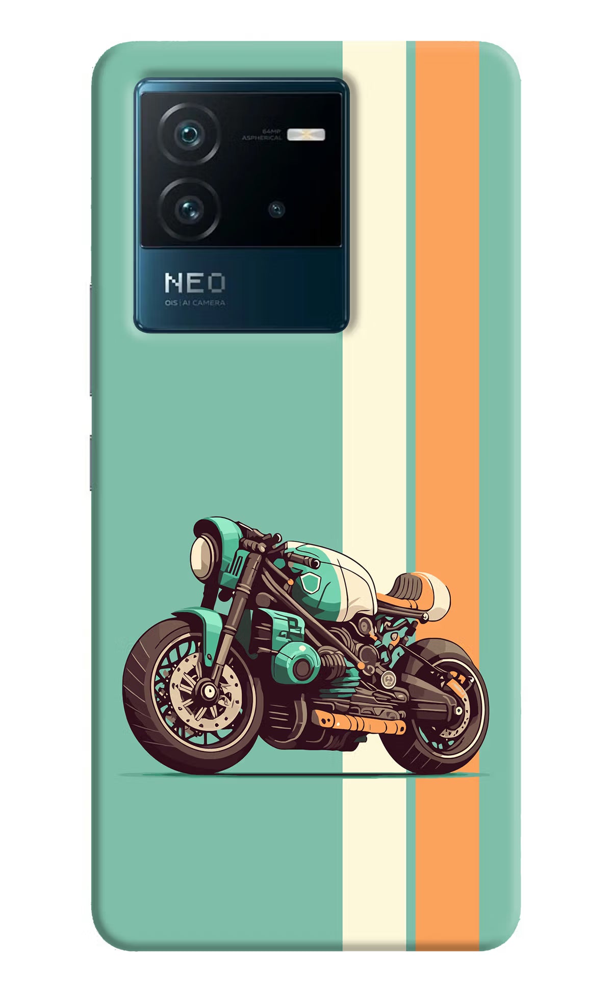 Striped Moto Drift IQOO Neo 6 5G Hard Case Back Cover by Casekaro