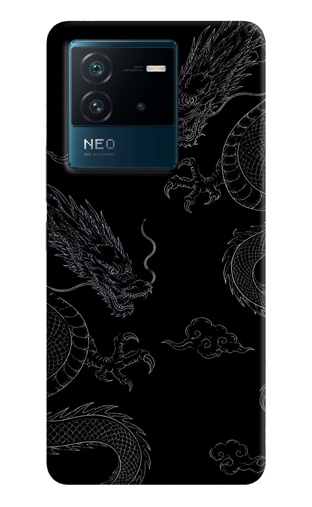 Twin Dragons IQOO Neo 6 5G Hard Case Back Cover by Casekaro