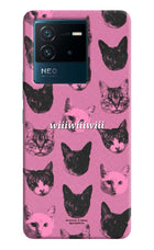 Pink Cats IQOO Neo 6 5G Hard Case Back Cover by Casekaro
