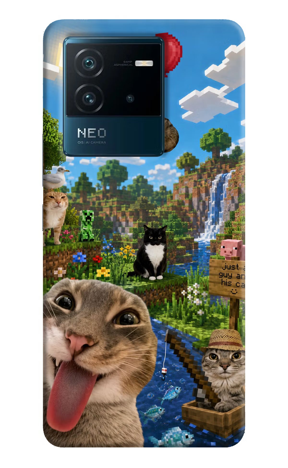 Minecraft Cat Chaos IQOO Neo 6 5G Back Cover
