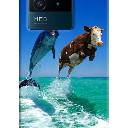 Dolphin vs Cow IQOO Neo 6 5G Hard Case Back Cover by Casekaro