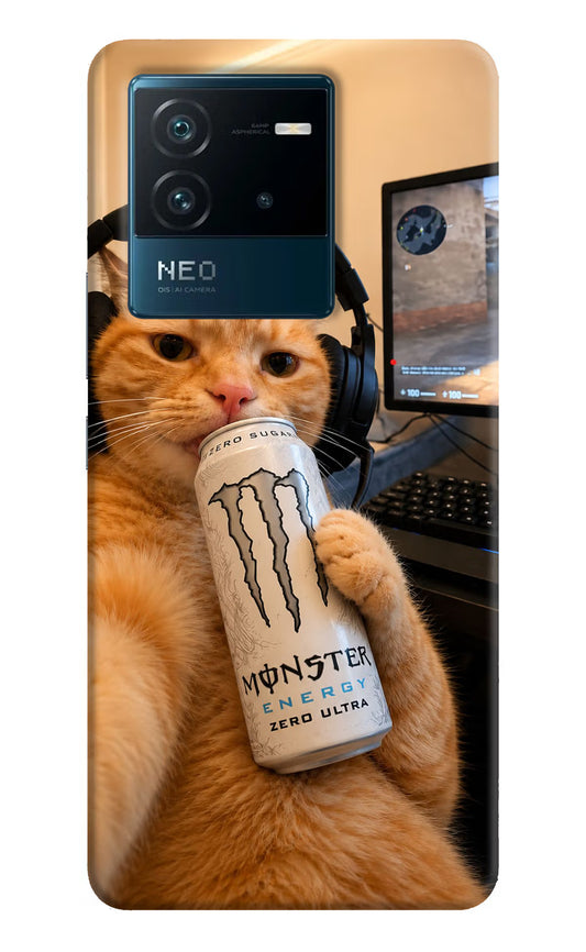Gamer Cat Energy IQOO Neo 6 5G Hard Case Back Cover by Casekaro