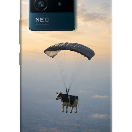 Skydiving Cow IQOO Neo 6 5G Hard Case Back Cover by Casekaro