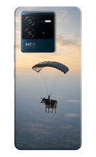 Skydiving Cow IQOO Neo 6 5G Hard Case Back Cover by Casekaro