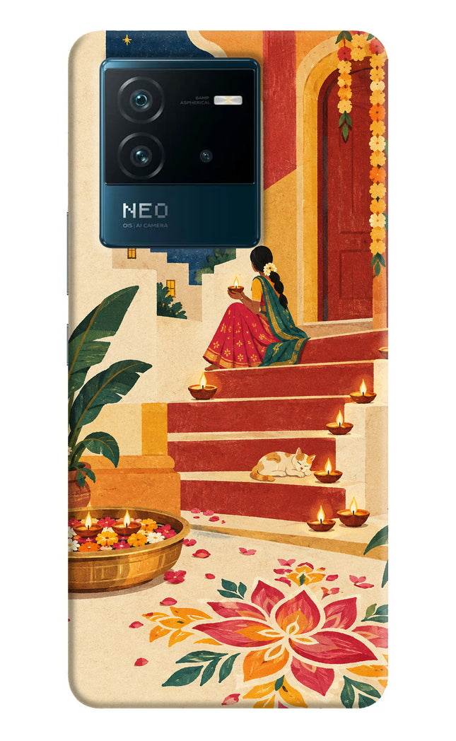 Diwali Rangoli IQOO Neo 6 5G Hard Case Back Cover by Casekaro
