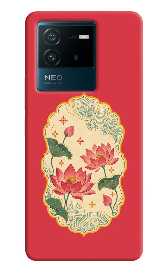 Pink Lotus IQOO Neo 6 5G Hard Case Back Cover by Casekaro