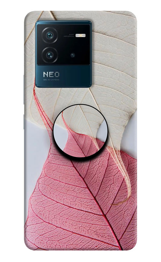 White Pink Leaf IQOO Neo 6 5G Pop Case by Casekaro