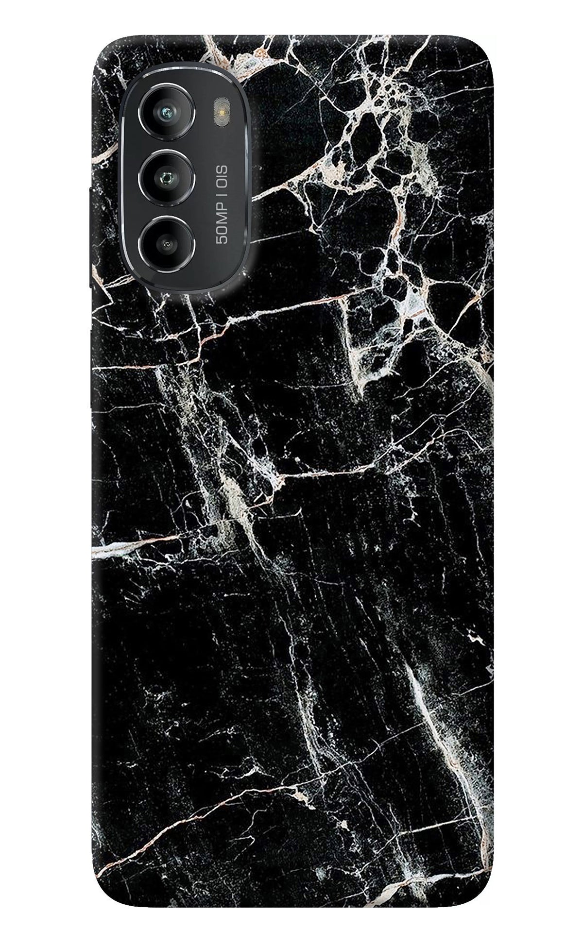 Black Marble Texture Moto G82 5G Back Cover