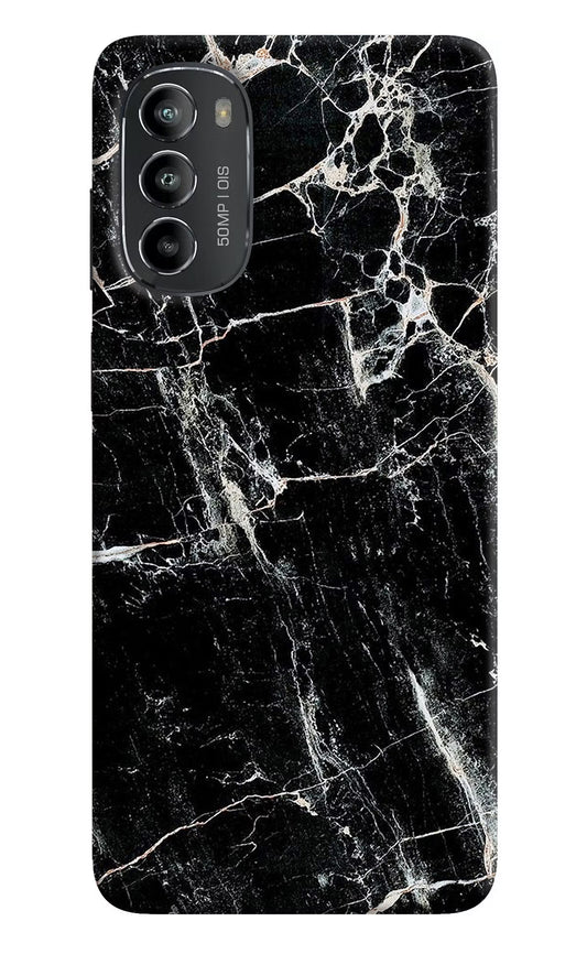Black Marble Texture Moto G82 5G Hard Case Back Cover by Casekaro