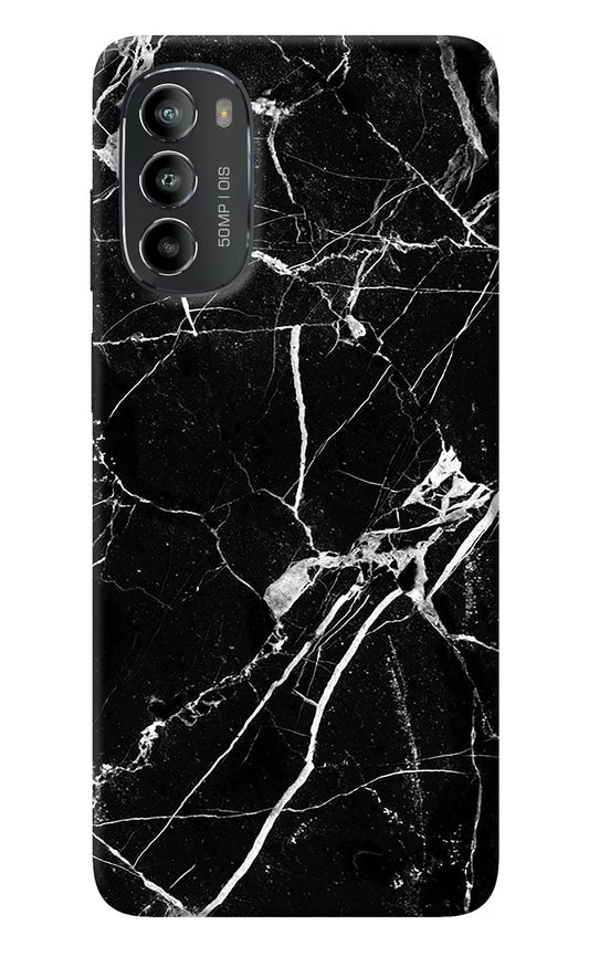 Black Marble Pattern Moto G82 5G Back Cover