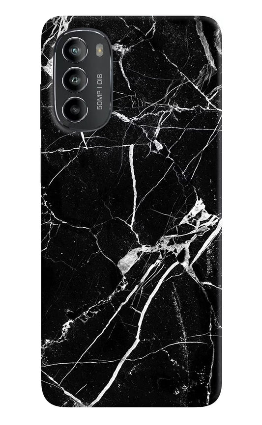 Black Marble Pattern Moto G82 5G Hard Case Back Cover by Casekaro