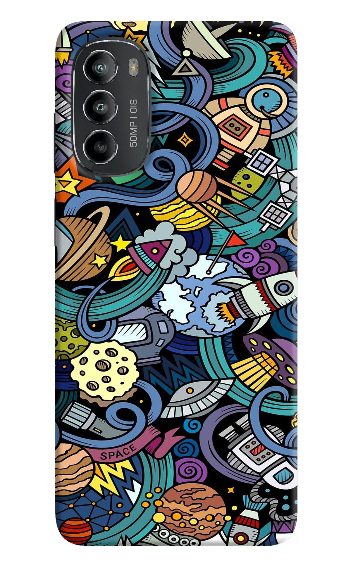 Space Abstract Moto G82 5G Hard Case Back Cover by Casekaro