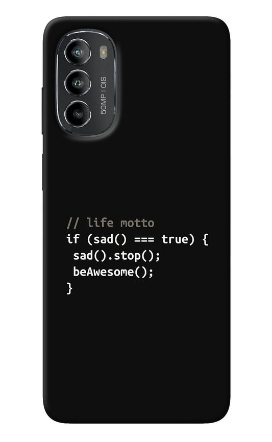 Life Motto Code Moto G82 5G Back Cover