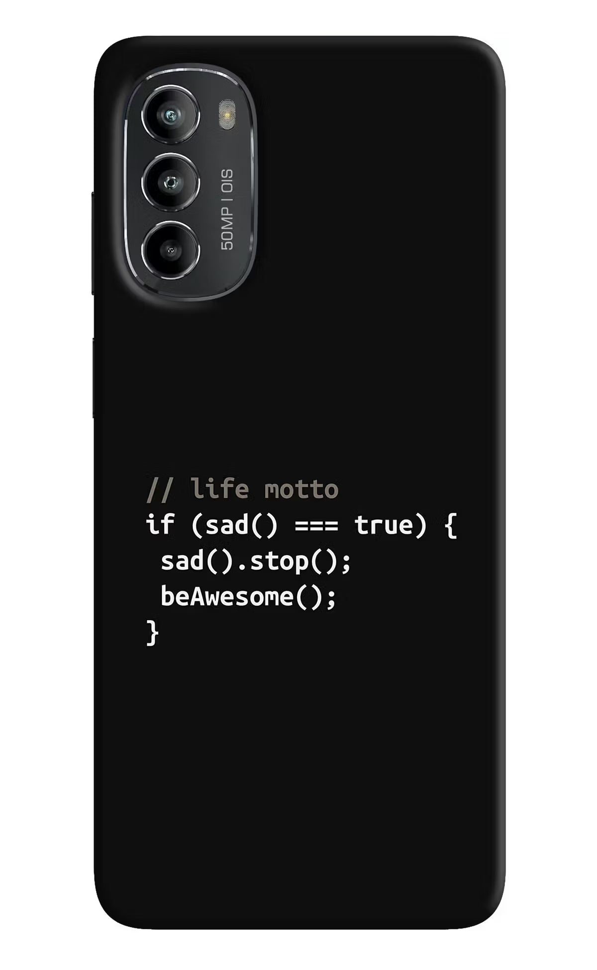 Life Motto Code Moto G82 5G Hard Case Back Cover by Casekaro