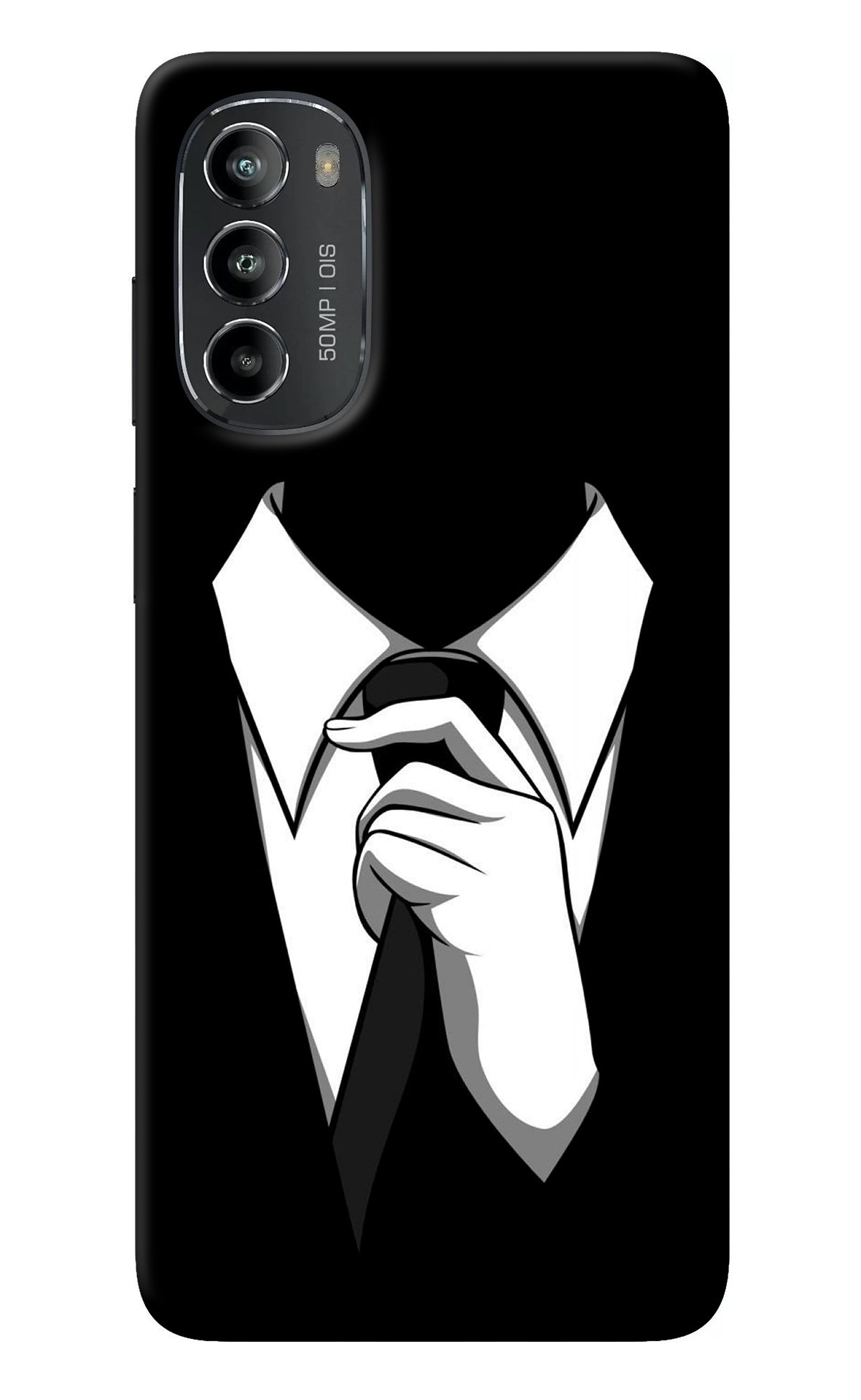 Black Tie Moto G82 5G Back Cover