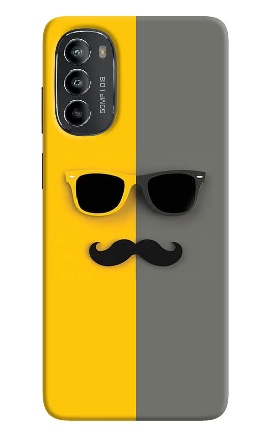 Sunglasses with Mustache Moto G82 5G Hard Case Back Cover by Casekaro