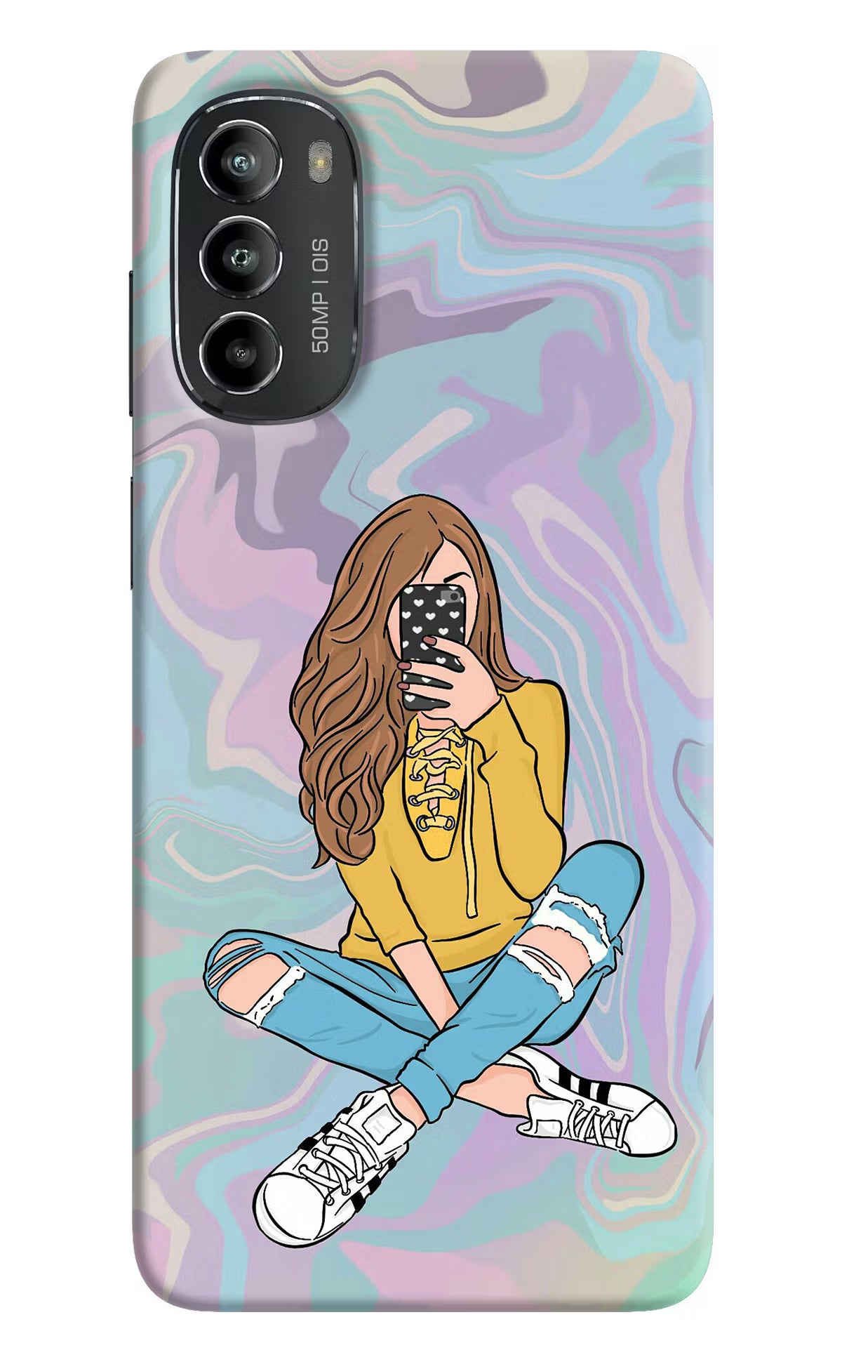 Selfie Girl Moto G82 5G Hard Case Back Cover by Casekaro