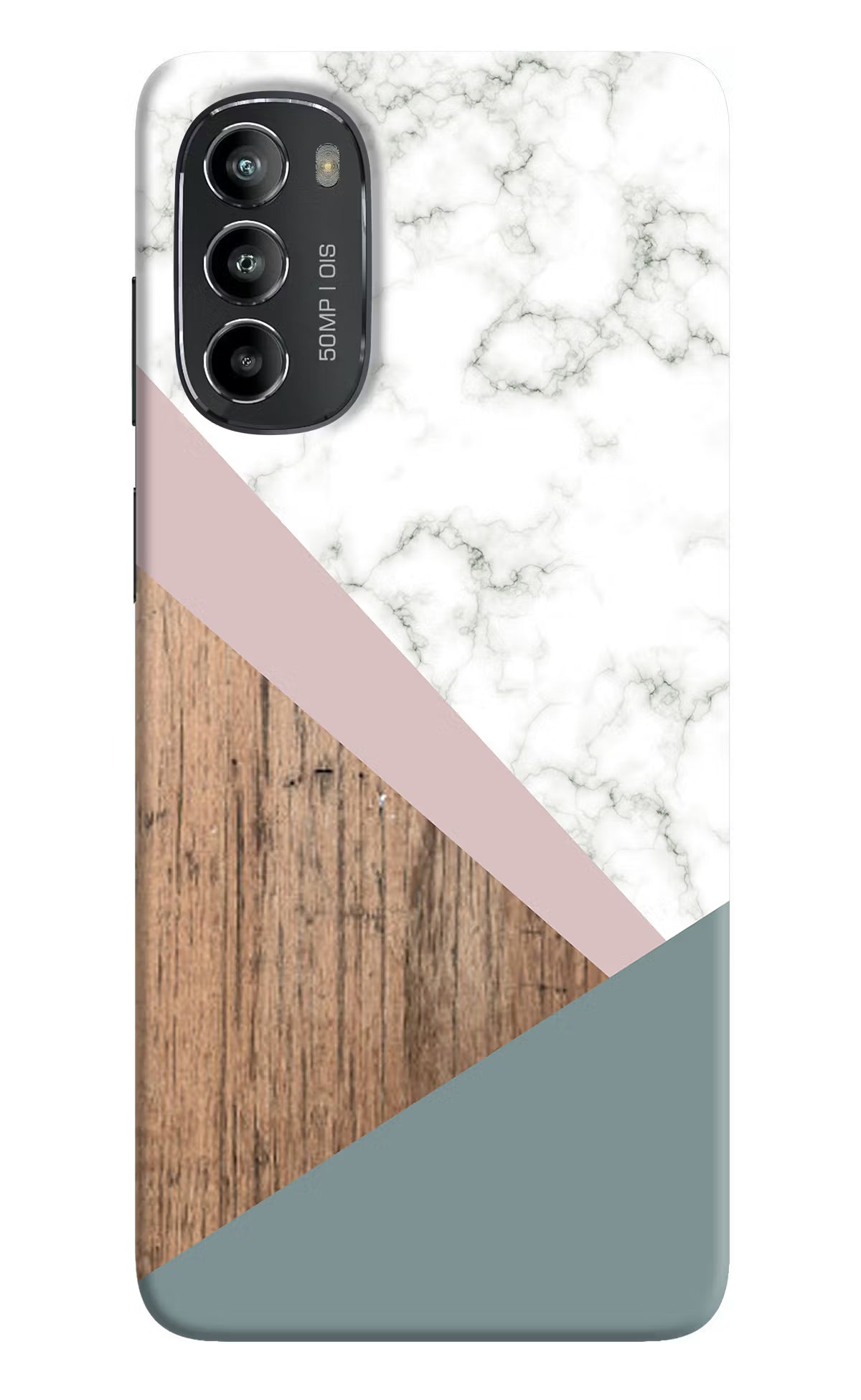 Marble wood Abstract Moto G82 5G Hard Case Back Cover by Casekaro