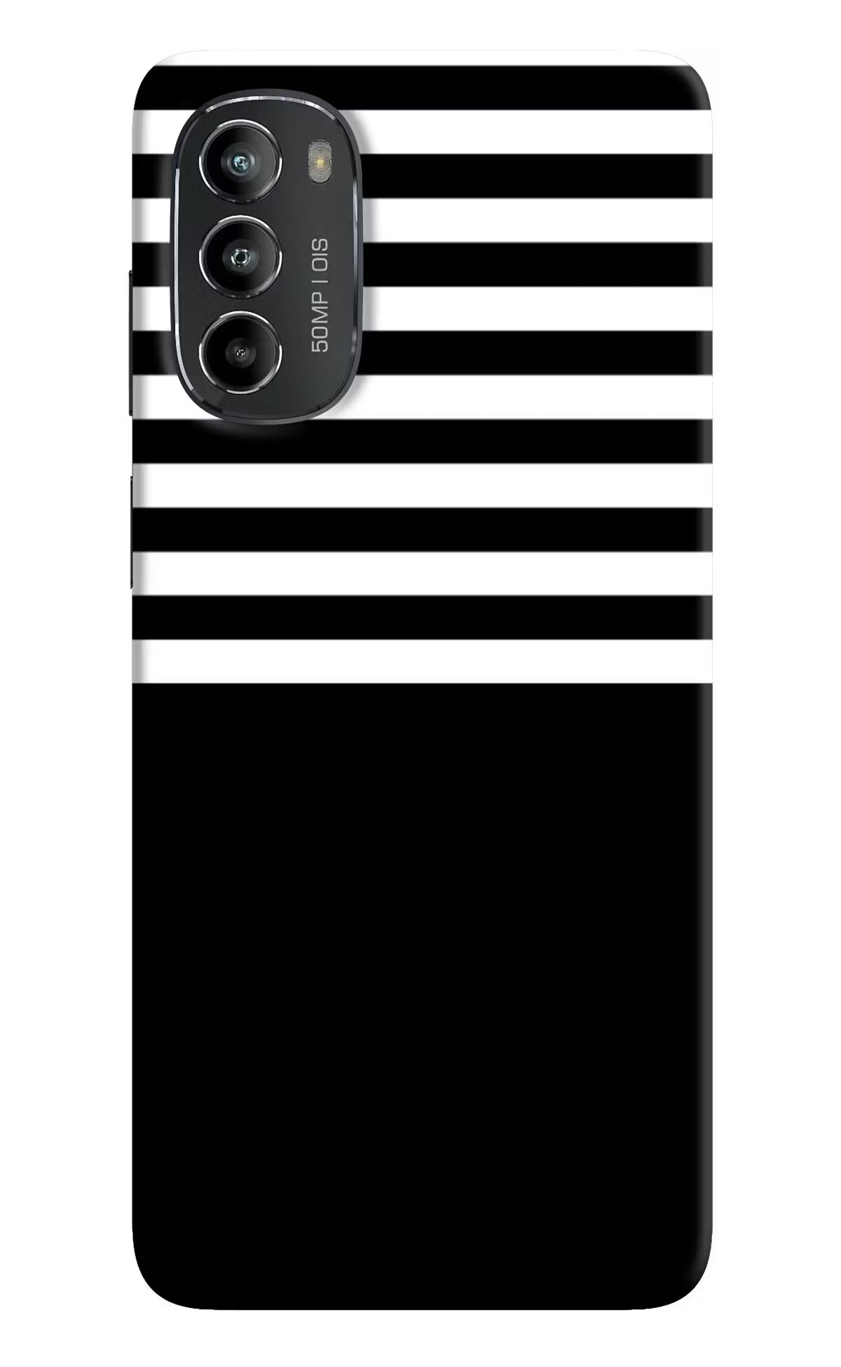 Black and White Print Moto G82 5G Hard Case Back Cover by Casekaro
