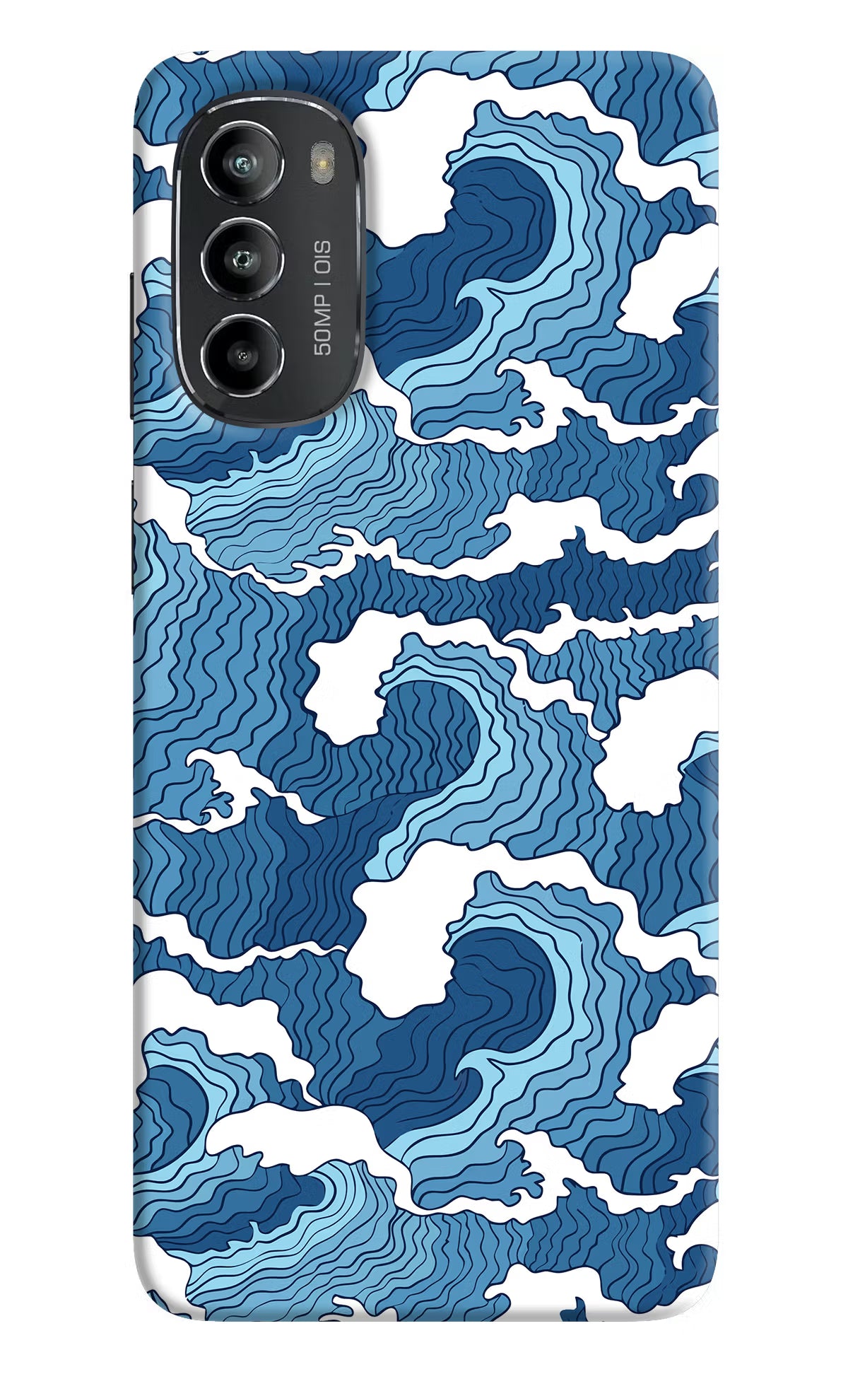 Blue Waves Moto G82 5G Hard Case Back Cover by Casekaro