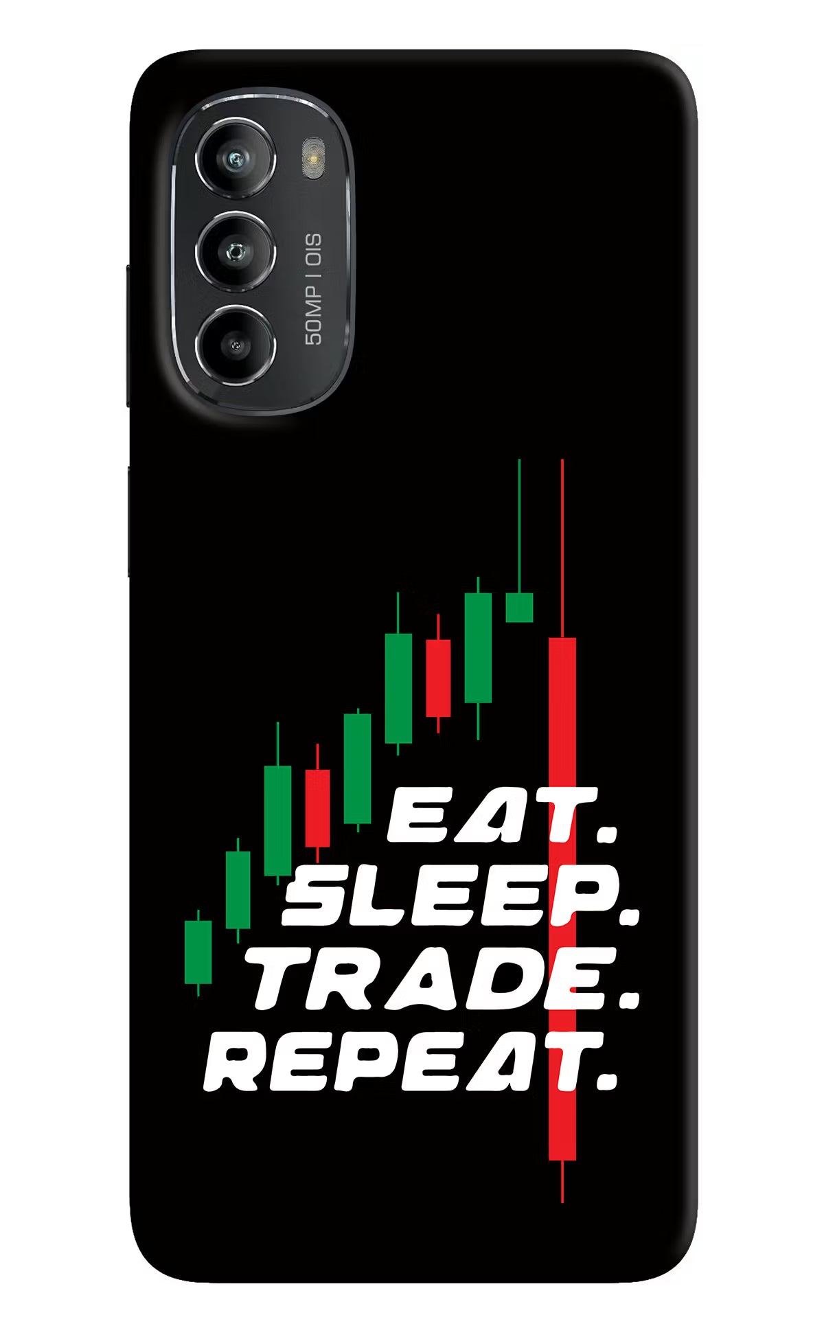 Eat Sleep Trade Repeat Moto G82 5G Hard Case Back Cover by Casekaro