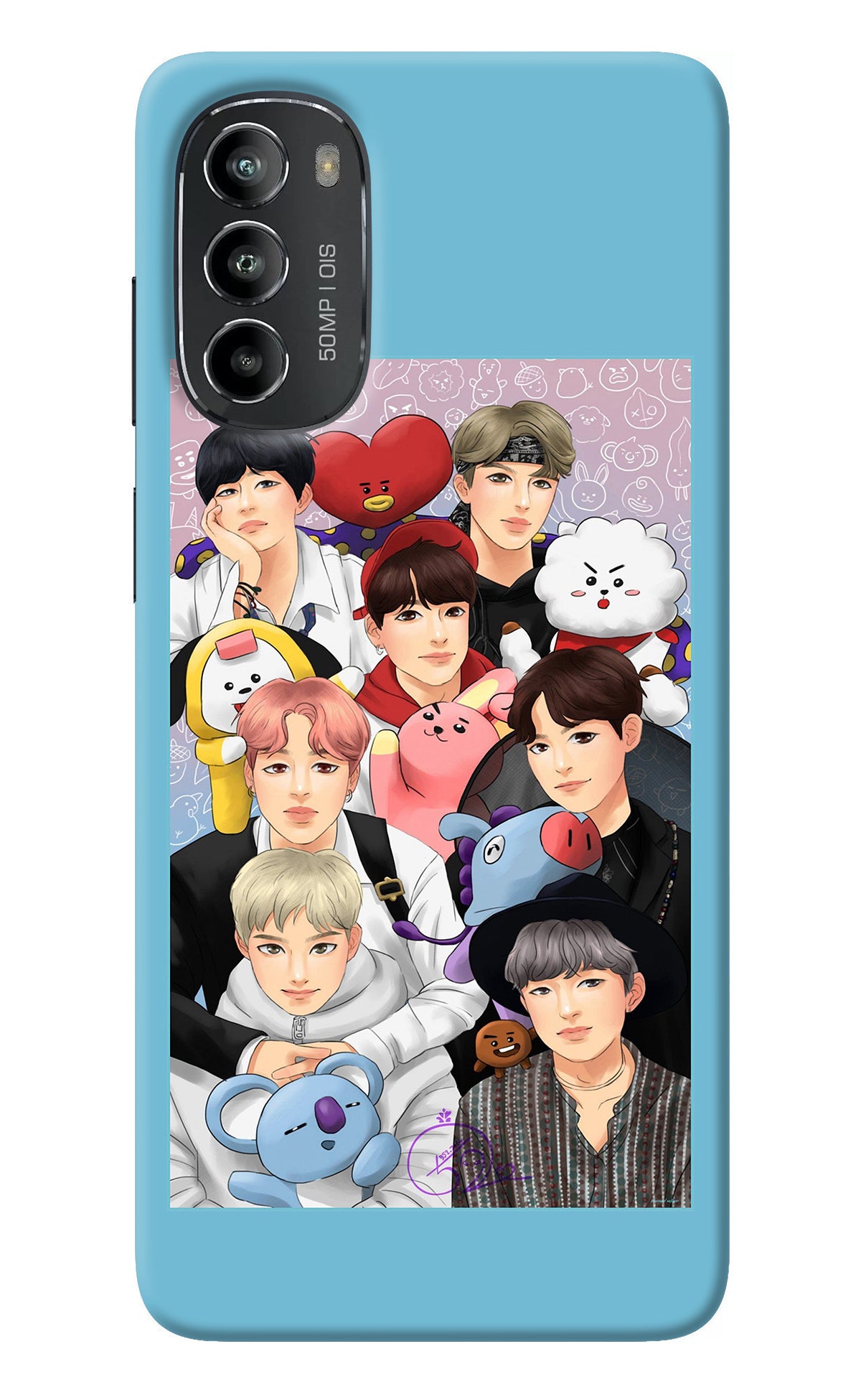 BTS with animals Moto G82 5G Back Cover