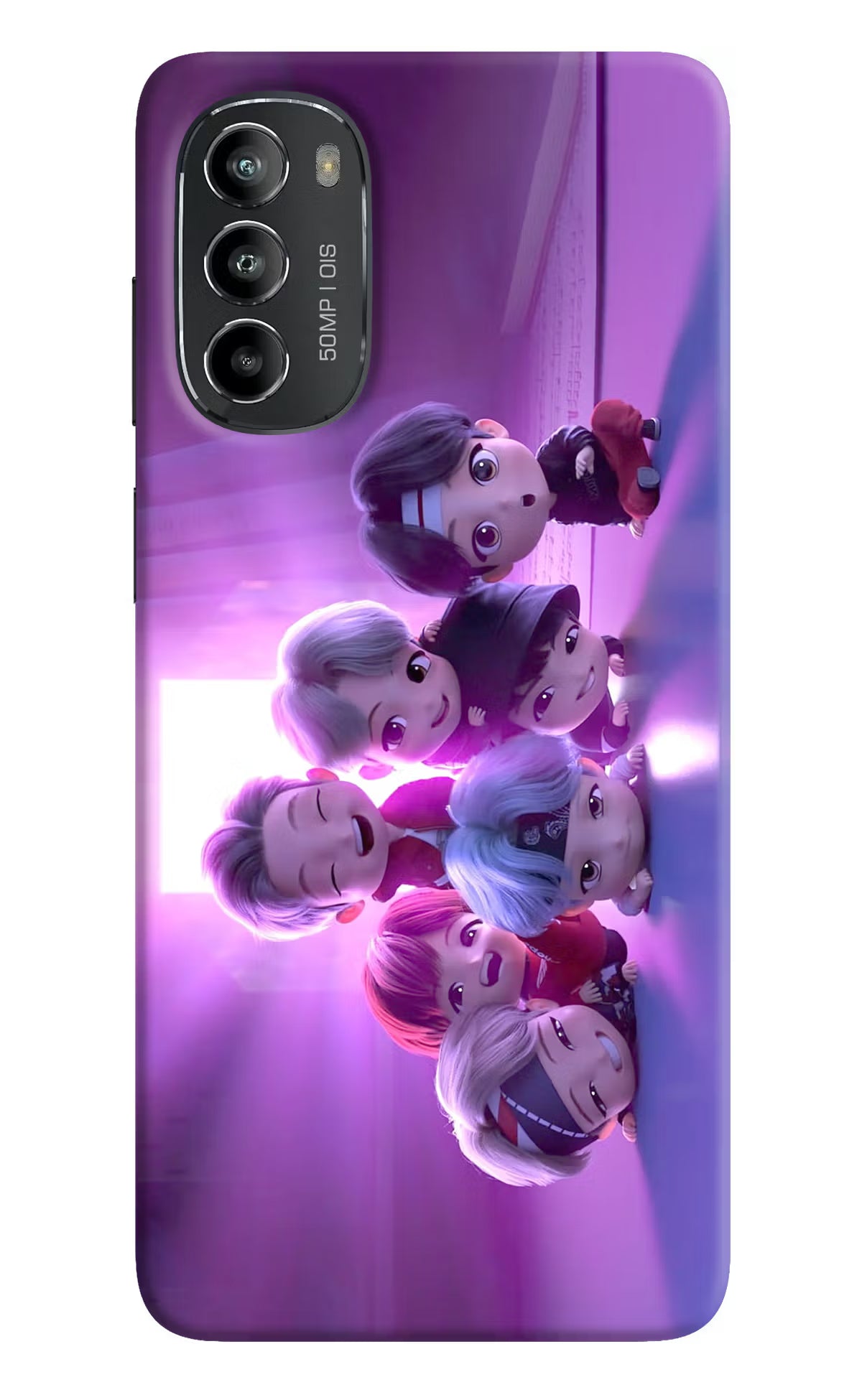 BTS Chibi Moto G82 5G Hard Case Back Cover by Casekaro