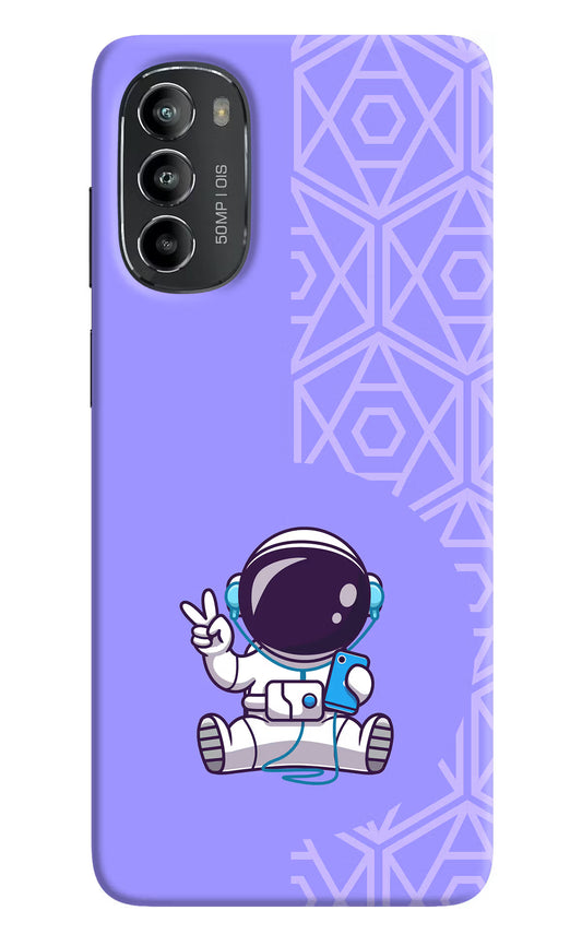Cute Astronaut Chilling Moto G82 5G Hard Case Back Cover by Casekaro