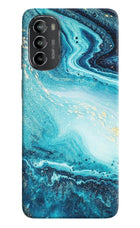 Blue Glitter Marble Moto G82 5G Hard Case Back Cover by Casekaro