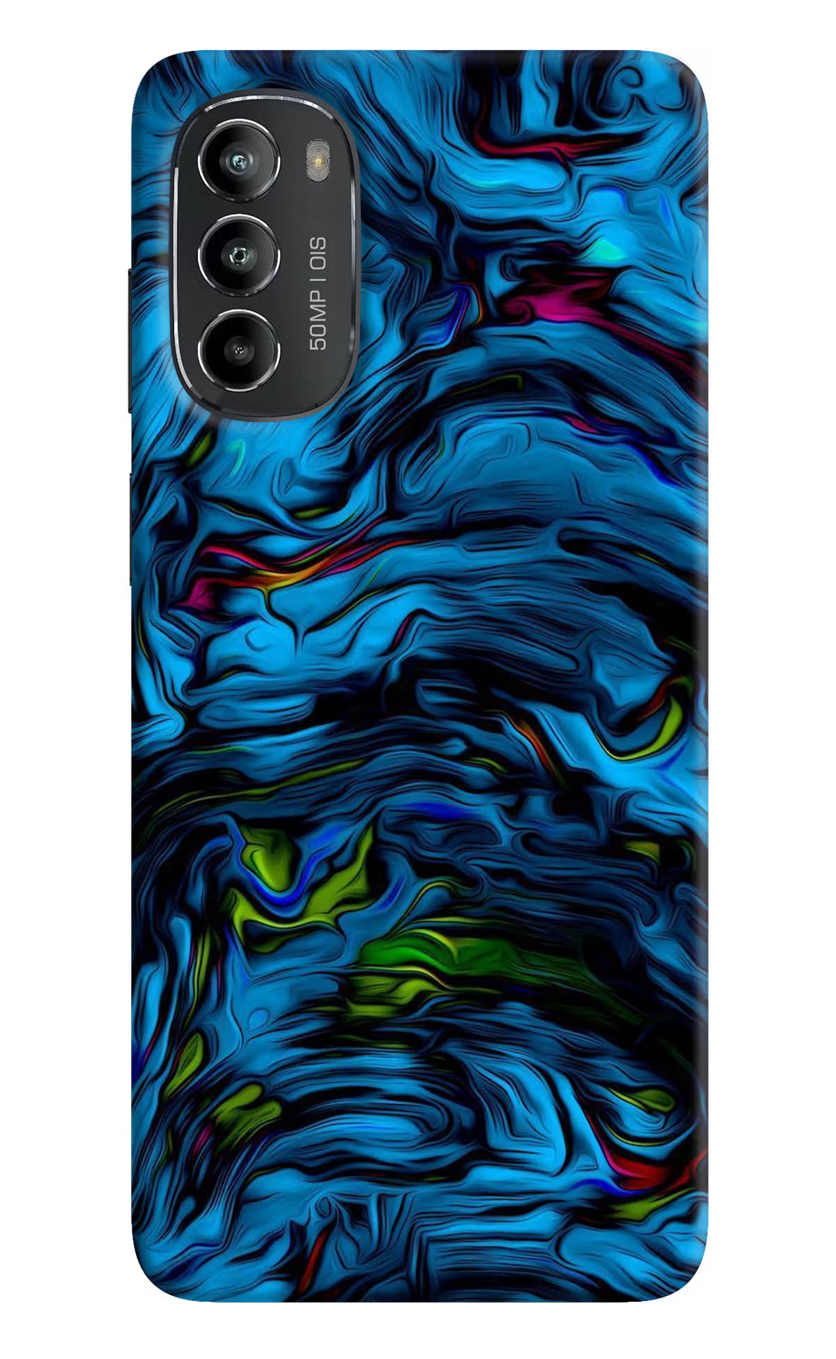 Dark Blue Abstract Moto G82 5G Hard Case Back Cover by Casekaro
