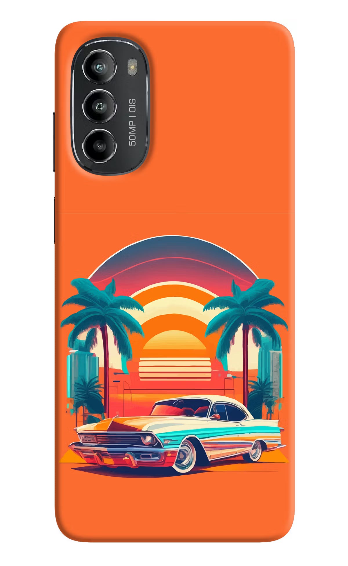 Palm Drive 80s Moto G82 5G Hard Case Back Cover by Casekaro