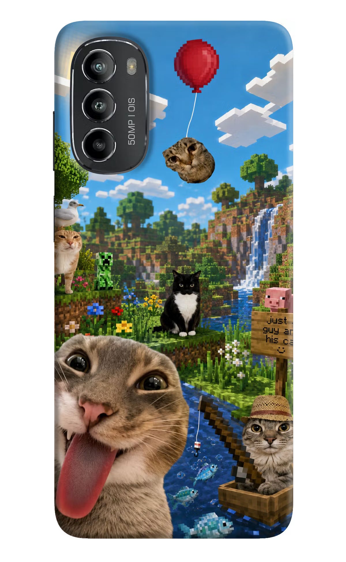 Minecraft Cat Chaos Moto G82 5G Back Cover