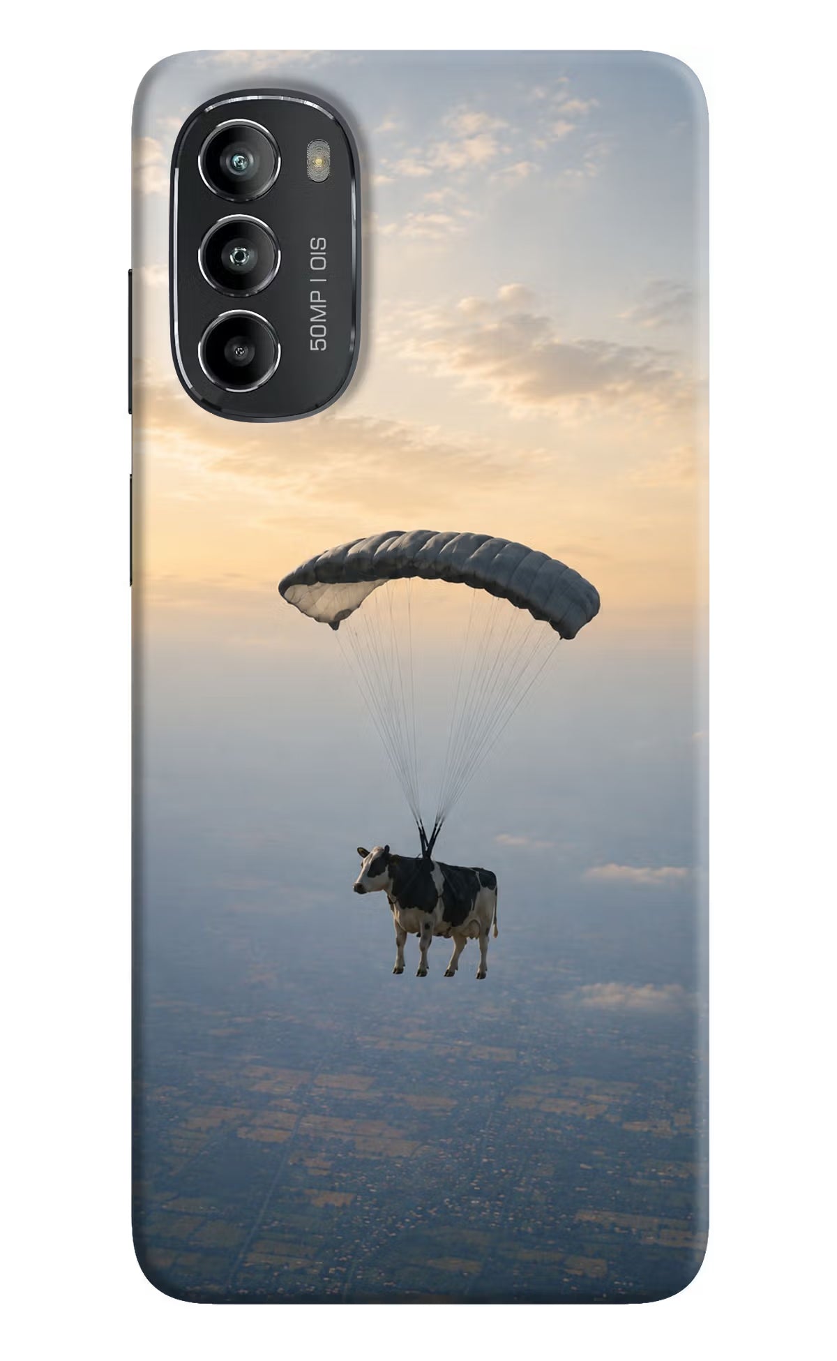 Skydiving Cow Moto G82 5G Back Cover