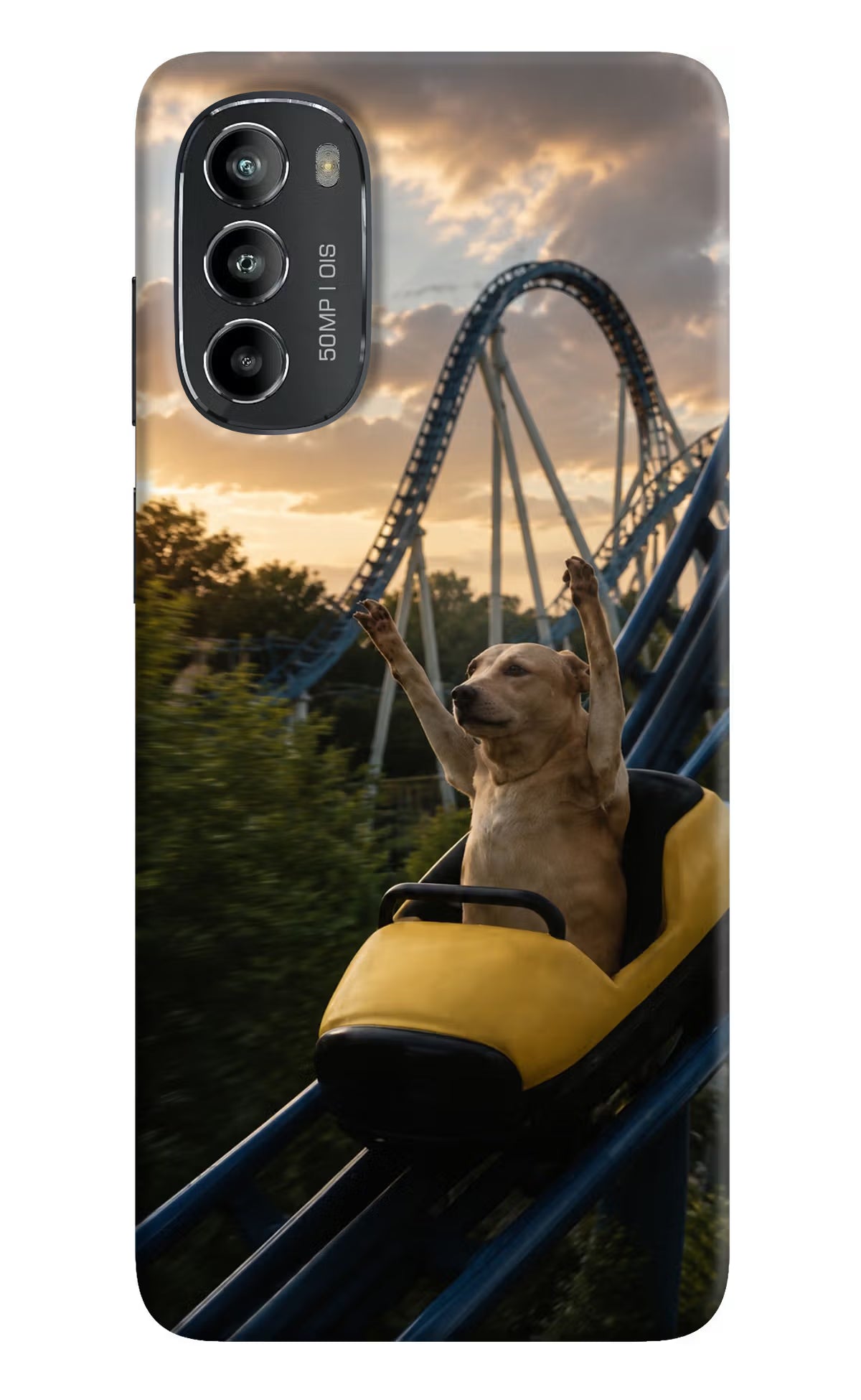 Rollercoaster Dog Moto G82 5G Back Cover