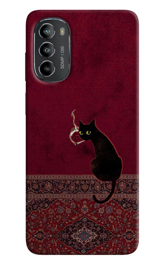 Midnight Cat Moto G82 5G Hard Case Back Cover by Casekaro
