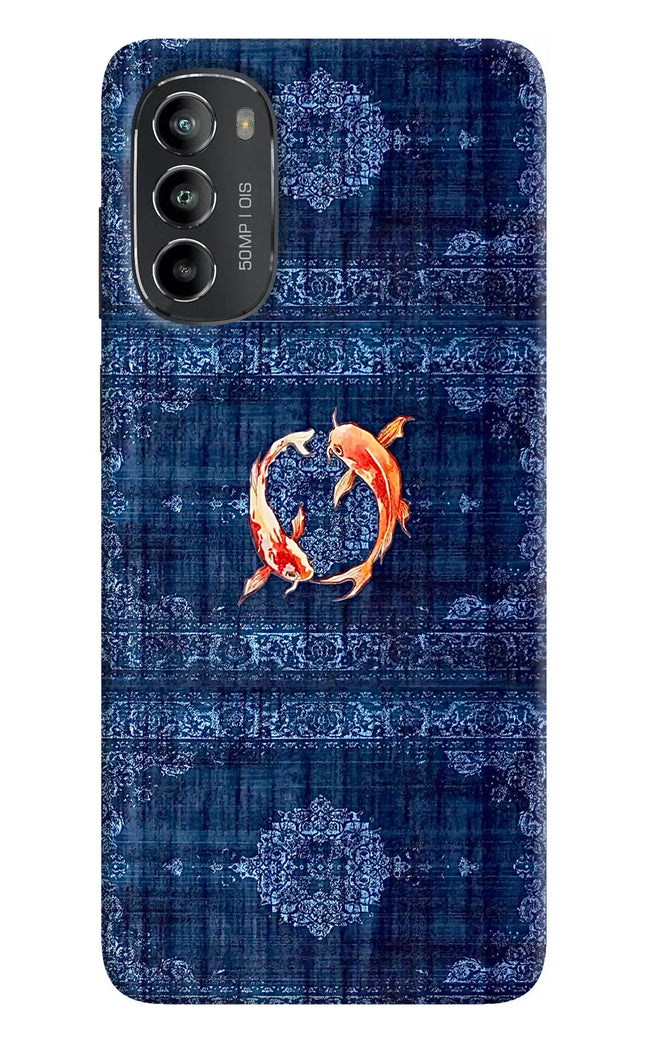 Koi Blue Moto G82 5G Hard Case Back Cover by Casekaro