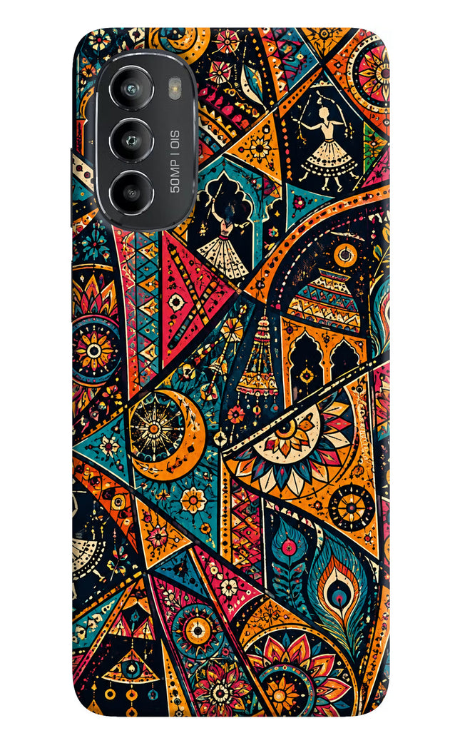 Folk Print Moto G82 5G Hard Case Back Cover by Casekaro