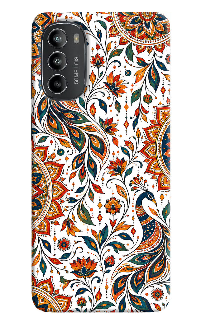 White Mayura Moto G82 5G Hard Case Back Cover by Casekaro