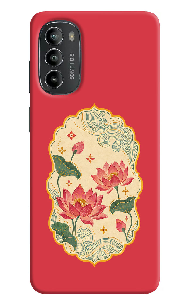 Pink Lotus Moto G82 5G Hard Case Back Cover by Casekaro