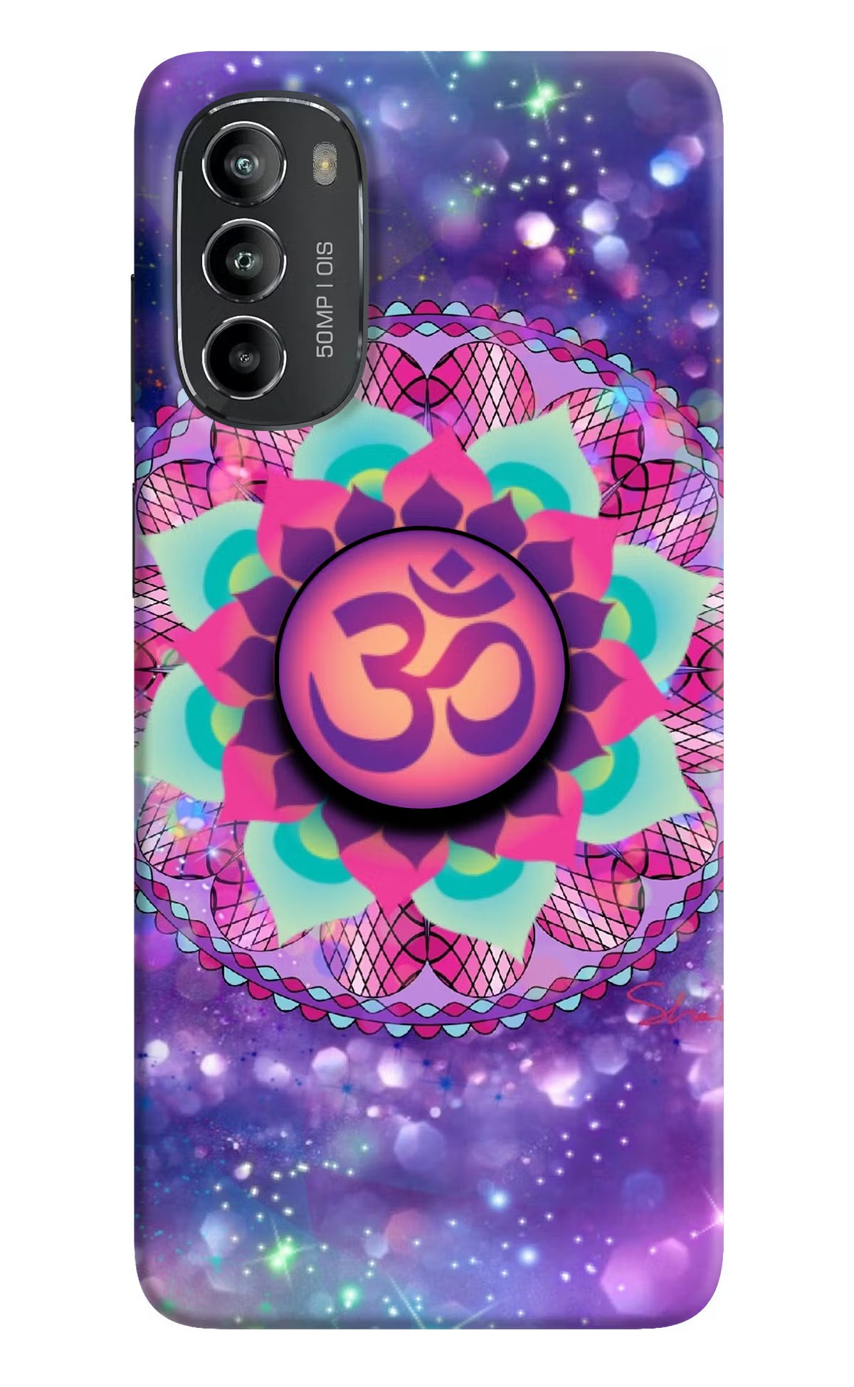 Om Purple Moto G82 5G Pop Case by Casekaro