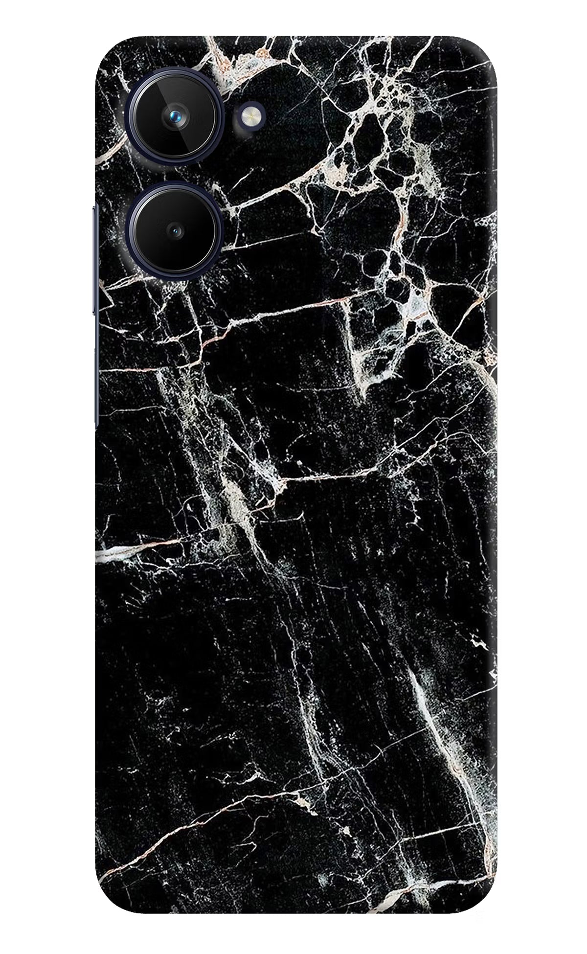 Black Marble Texture Realme 10 Hard Case Back Cover by Casekaro