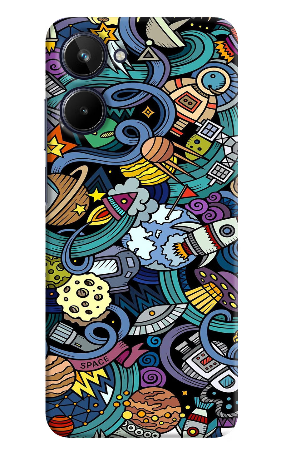 Space Abstract Realme 10 Back Cover, Hard case