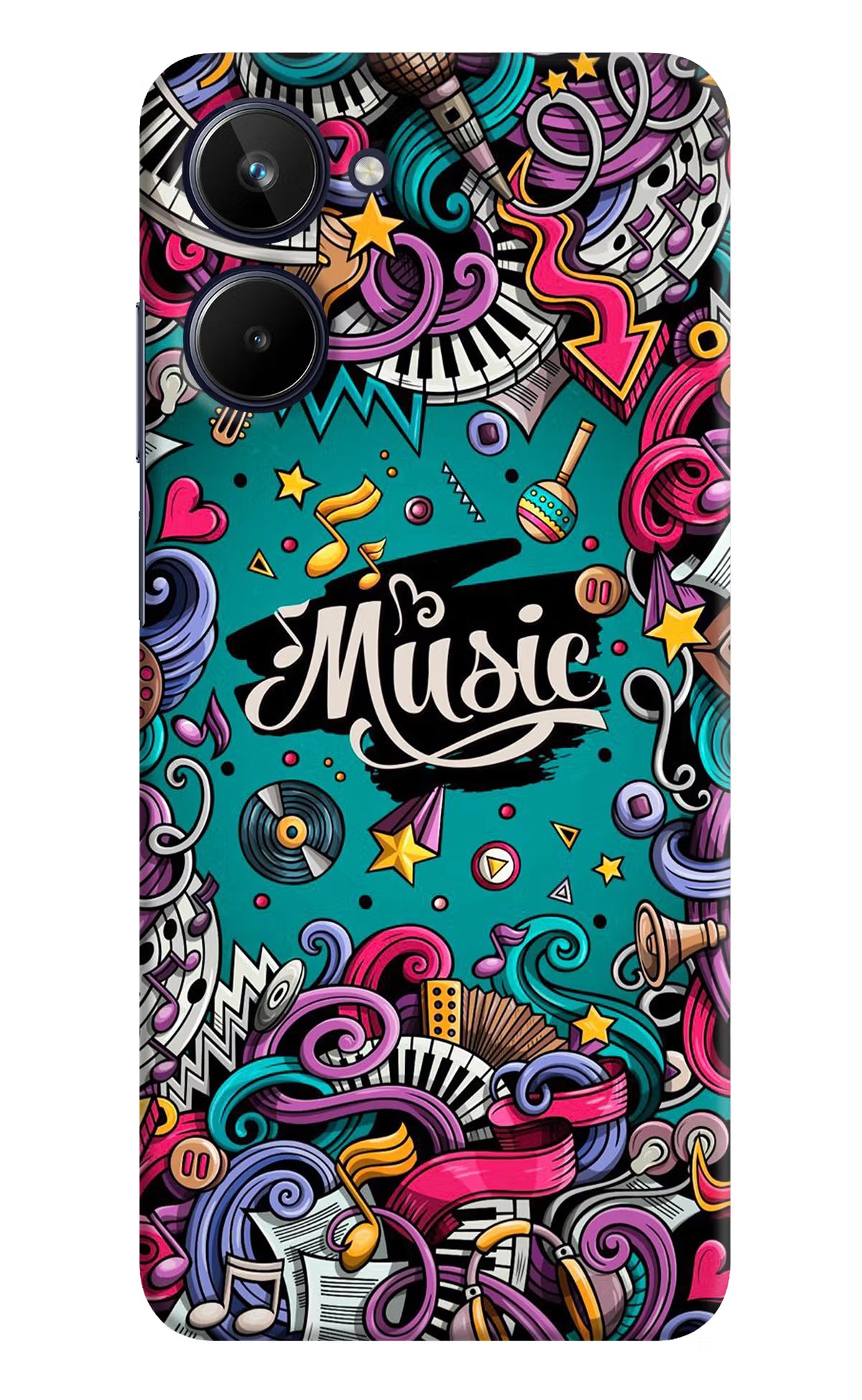 Music Graffiti Realme 10 Hard Case Back Cover by Casekaro