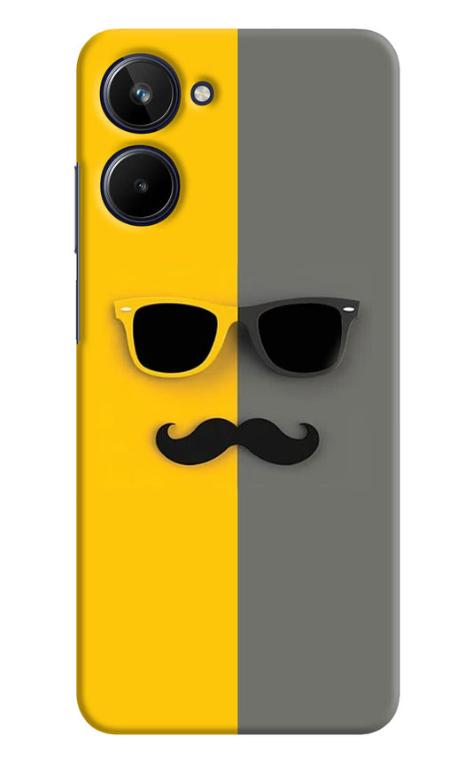 Sunglasses with Mustache Realme 10 Hard Case Back Cover by Casekaro